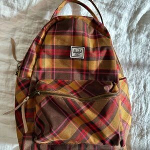 Herschel Supply Company Plaid Backpack in Brown and Pink